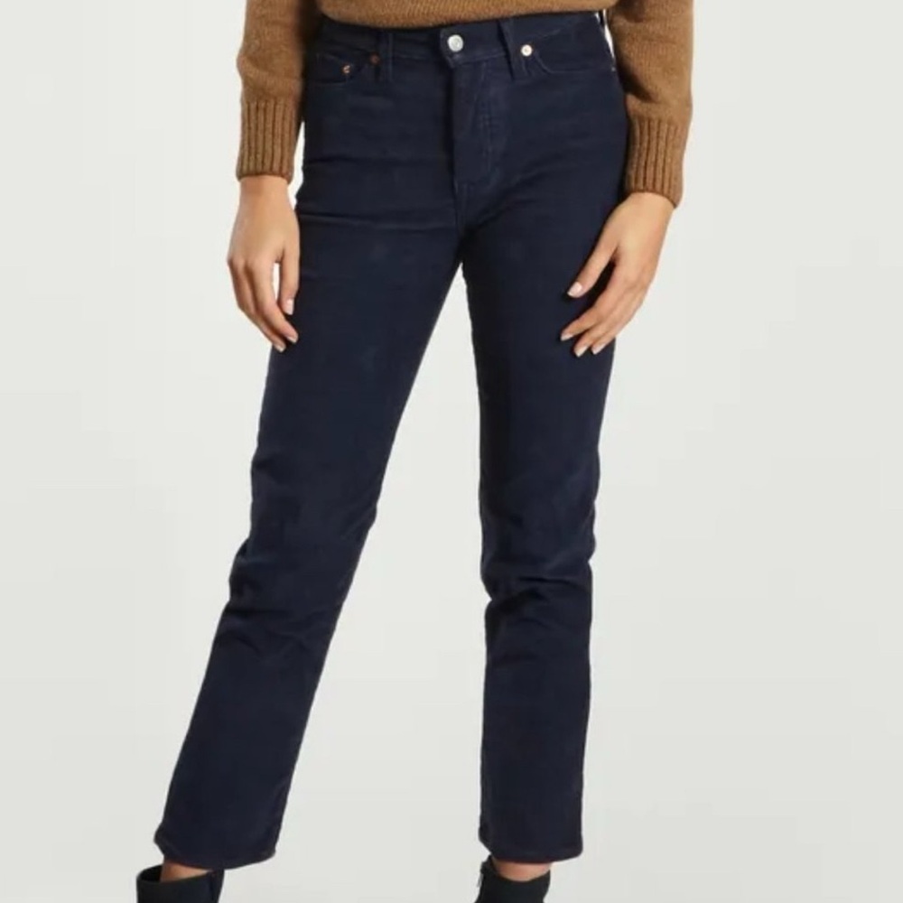 Levi’s Premium Wedgie Straight Corduroy Pants • Sz 27 • Muted Slate Blue - Picture 2 of 13